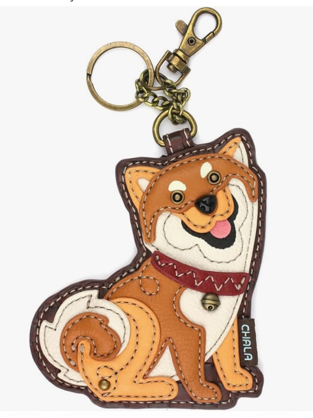 Chala Shiba Inu Appliqué Key Fob Coin Purse NWOT